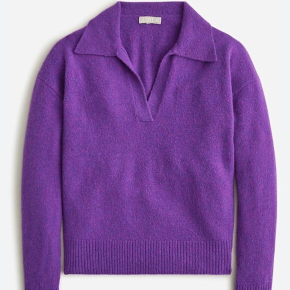 J. Crew Collared V-neck sweater in Supersoft Yarn NWT Sz M $89.50 Perfect Gift! - Picture 1 of 4